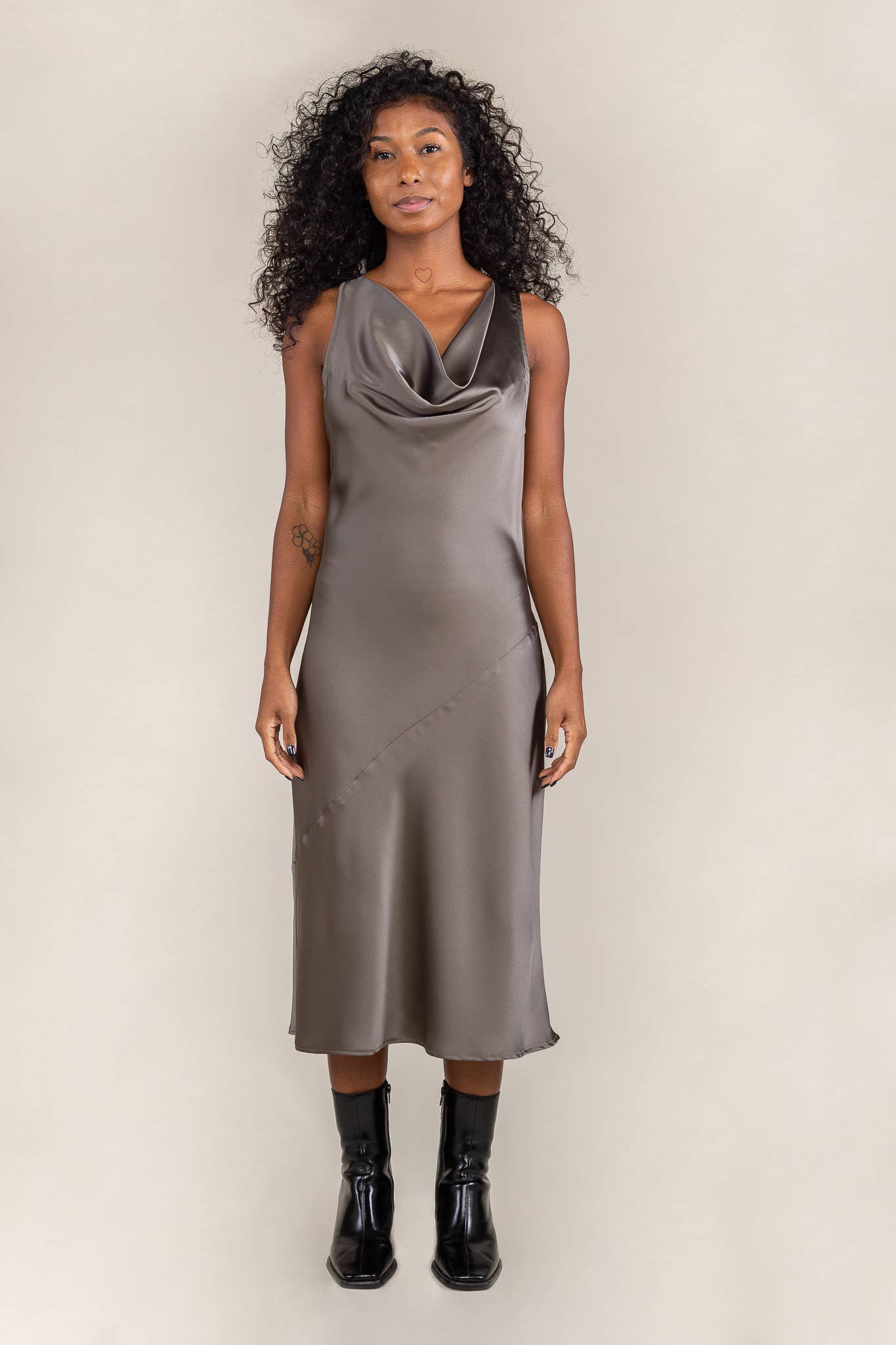 Fran Satin Bias Dress - Plus Size