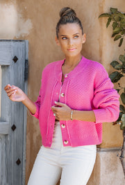 SLOUCHY TEXTURED KNIT CARDIGAN