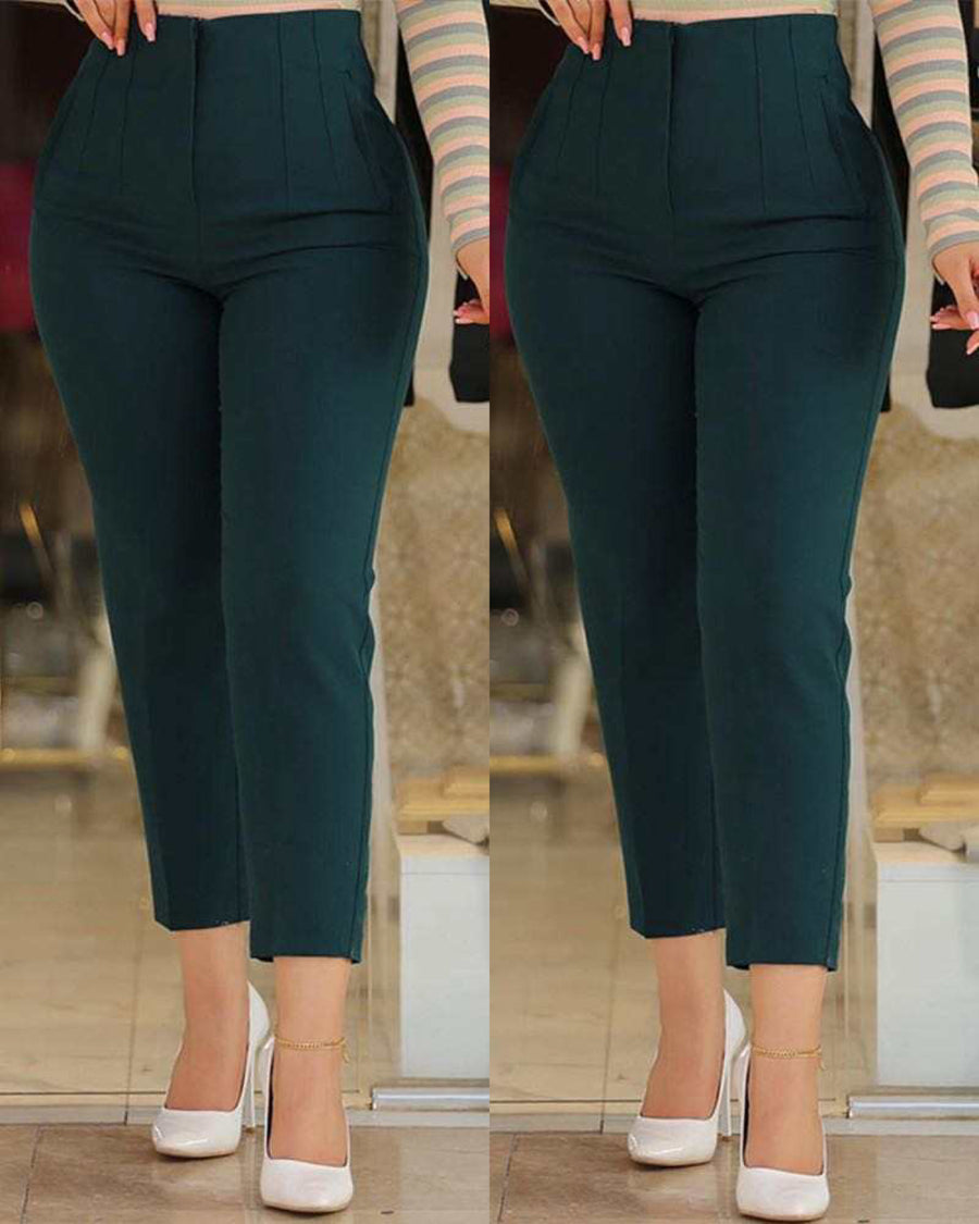 High Waisted Trousers Casual Pants - Thepopupshopli