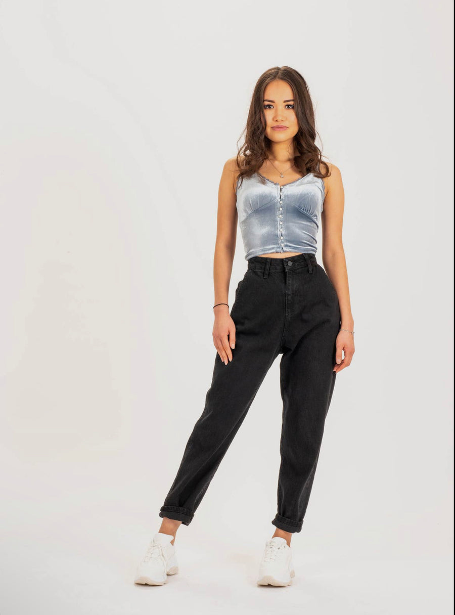 Black Mom Jeans - Thepopupshopli