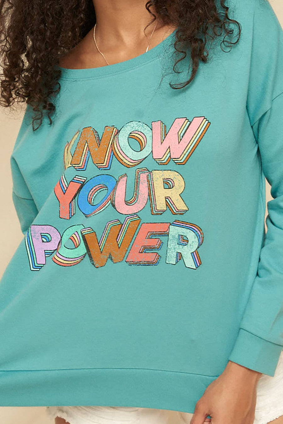 Know Your Power Vintage Washed Graphic Sweatshirt