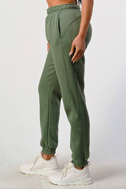 Oversized Solid Pocket Sweat Jogger Pants with Piping