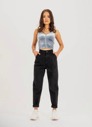 Black Mom Jeans - Thepopupshopli