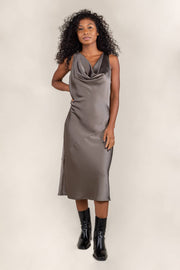 Fran Satin Bias Dress - Plus Size