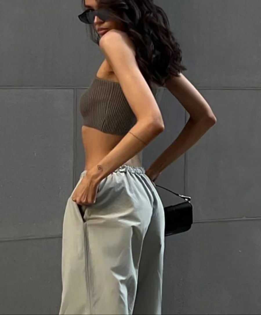 Casual Oversized Cargo Pants Women Hipster Drawstring Loose - Thepopupshopli