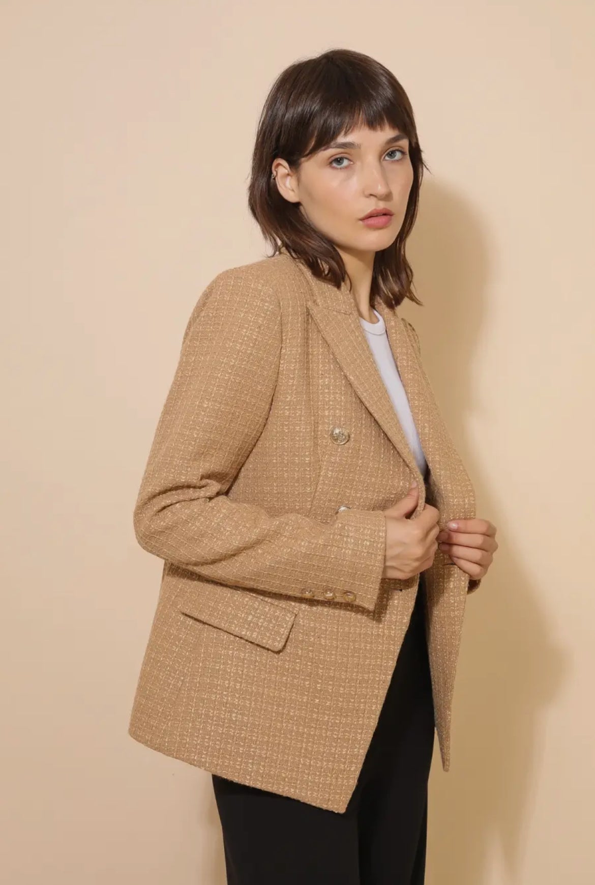 Tweed Blazer Jacket - Thepopupshopli