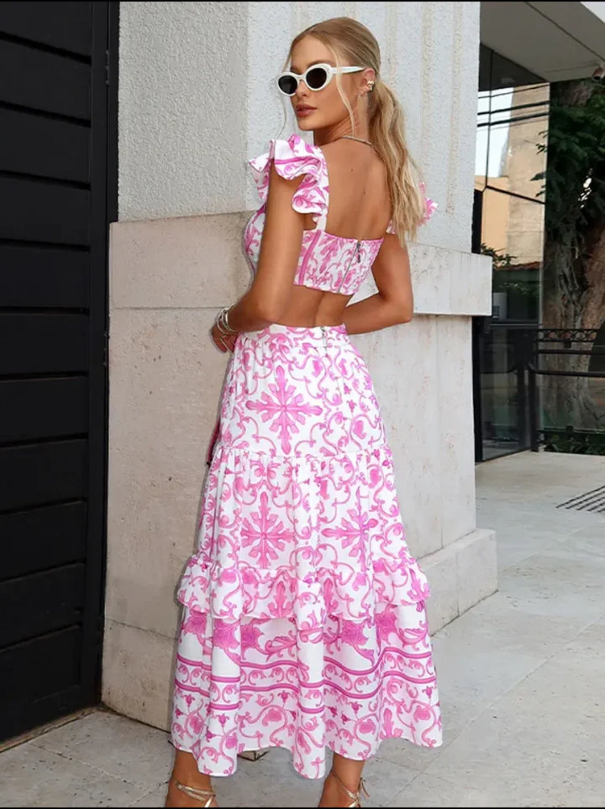 Pink chic maxi dress