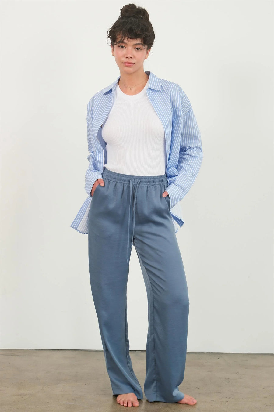 RELAXED DRAWSTRING WAIST PANTS