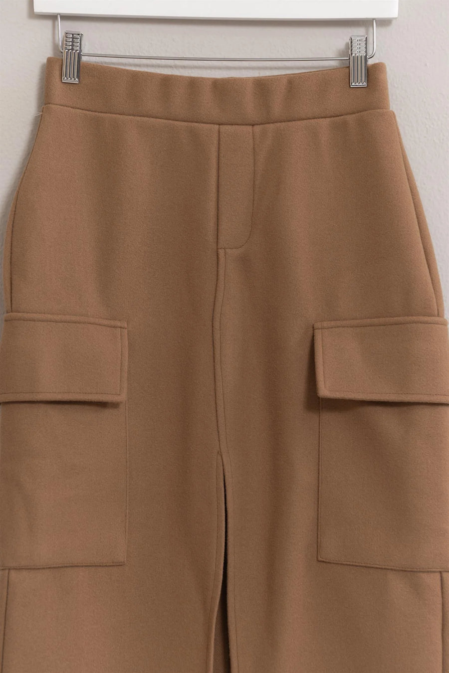 Wool-Like Brushed Twill Pencil Skirt