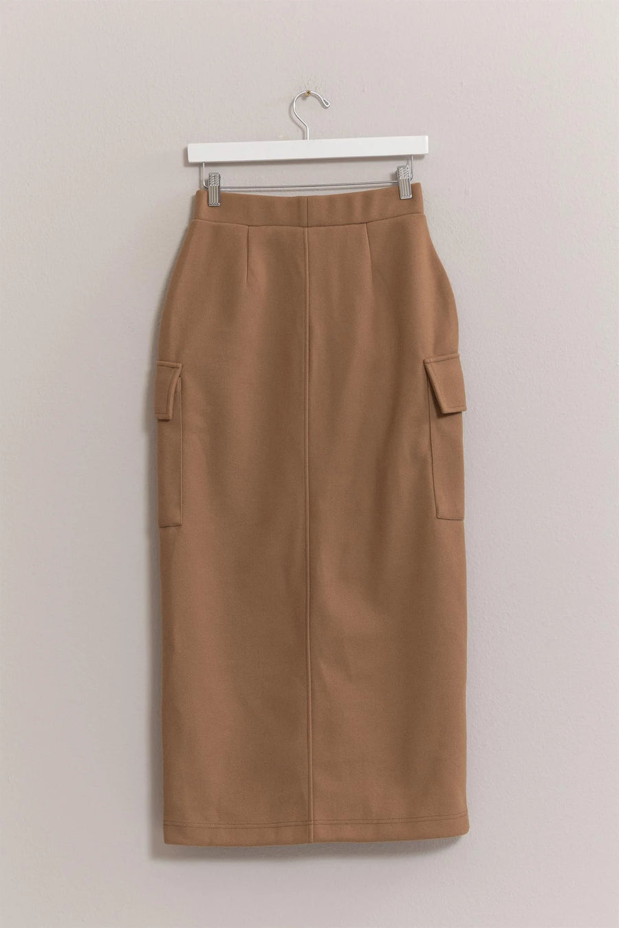 Wool-Like Brushed Twill Pencil Skirt