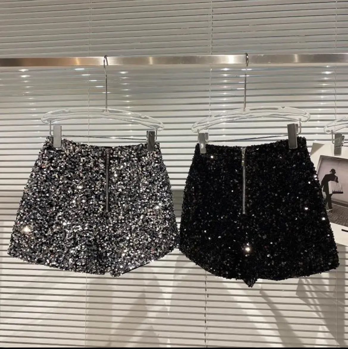 Velvet Sequined Shorts