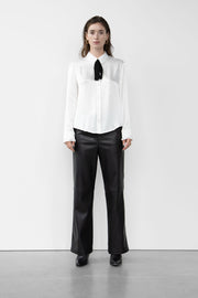 SATEEN BOW SHIRT