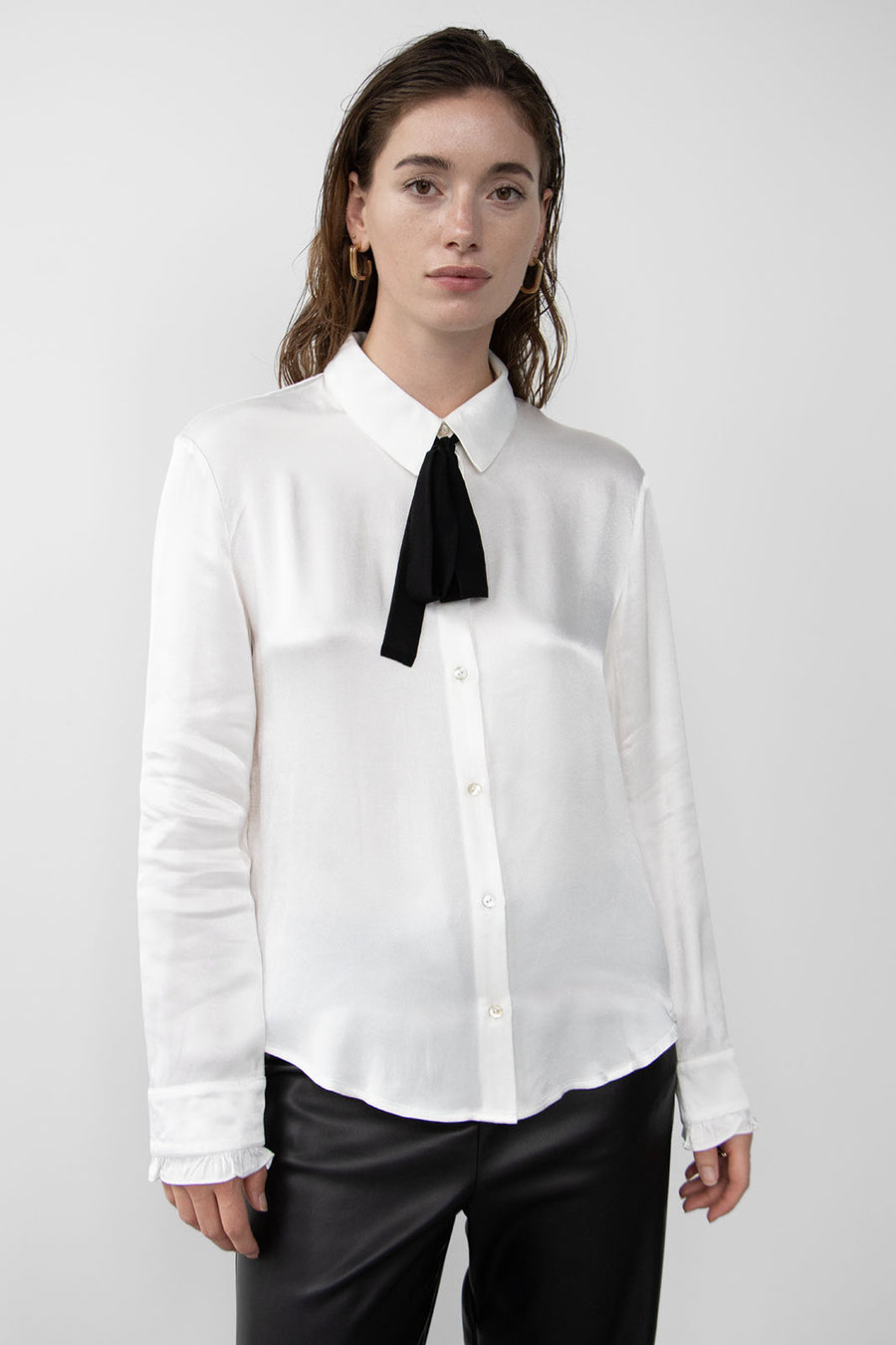 SATEEN BOW SHIRT