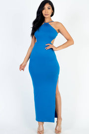 Tie Backless Split Thigh Maxi Dress