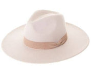 Premium Vegan Felt Fedora Hat Wide Brim with Matching Band - Thepopupshopli