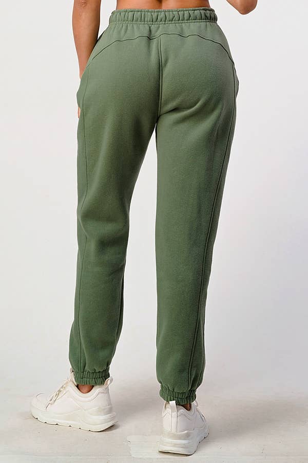 Oversized Solid Pocket Sweat Jogger Pants with Piping